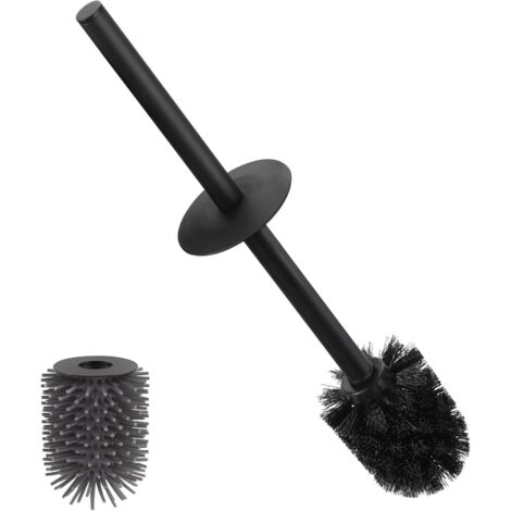 Brosse WC à poils en polypropylène avec assemblage à double poignée – Brosse WC noire durable, facile à assembler et à nettoyer, design moderne de salle de bain (1/5)