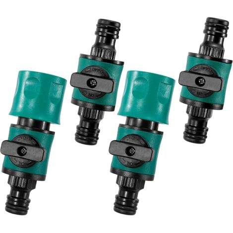 Vanne de Raccordement de Tuyau d'arrosage, Raccord de Valve en Plastique, Valve d'arrêt Rapide pour Contrôle Pratique du Débit d'eau, Raccords de Valve d'arrêt d'eau pour 3/4" (Lot de 4)