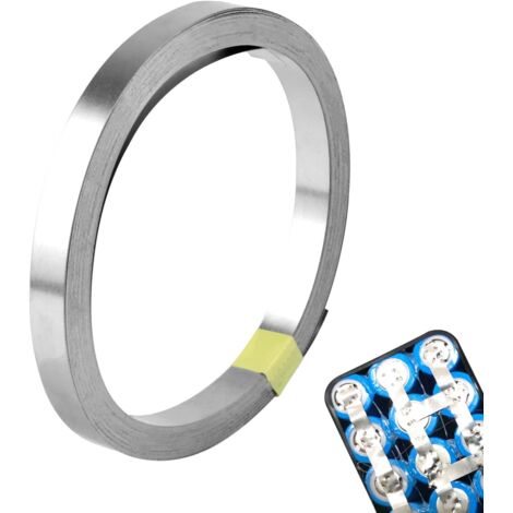 Plaque Nickel Bande Ruban 0,15 x 8 mm Bande de Nickel pour batterie 18650 Spot Soudure Compatible pour Spot Soudeur Mach