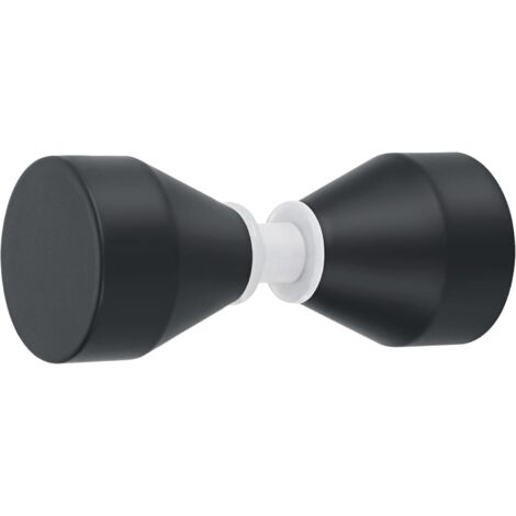 Poignées de Porte Multilatéral de Douche Rondes en Verre, en Acier Inoxydable, Poignées Rechange pour Cabine de Douche, Écran de Douche, Noir (1/5)