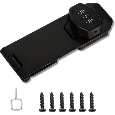 Serrure à Combinaison Pour Placard, Serrure de Code de Porte pour Armoires, Fenêtres, Longueur 12 CM, Serrure à Combinaison à 3 Chiffres Verrou de Porte à Code Pratique et Durable, Noir (1/5)