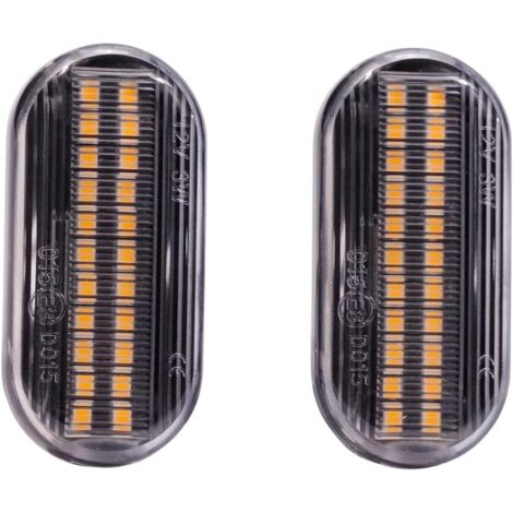 Noir fumé Clignotants latéraux dynamiques pour Indicateurs latéraux Pour N-i-s-san Qashqai J10 Micra C NP300 Pathfinder Navara Terrano Versa (Transparent) (1/5)