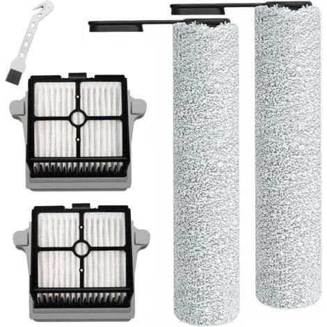 Brosse à rouleau + filtre Pièces de Rechange pour Tineco FLOOR ONE S7 Pro/S6 (Version 1) aspirateur,ensemble d'accessoires 2 rouleaux de brosse + 2 filtres,FW200700DE/FW200300US/FW110700DE/FW110500US (1/5)