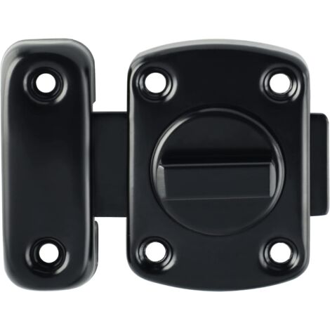 Verrou de Porte Bouton/Cylindre, en Acier Inoxydable SUS304, Verrou de sécurité pour porte, avec Protection Anti Arrachement, en Acier Inoxydable, Loquet Verrou de Porte de Salle de Bain, Noir (1/5)