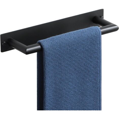 Porte Serviette sans Percage, Longueur 30 CM, Porte Serviette Salle de Bain sans Percage en Acier lnoxydable SUS304, Noir (1/5)