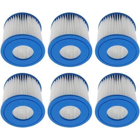 Cartouche de Filtre de Piscine Compatible avec pour Best-Way 58381 la Pompe de Filtration, pour Lay-Z-Spa Miami Vegas Palm Springs Paris Hot Tub Filters(Lot de 6) (1/5)
