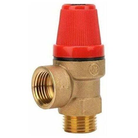 Soupapes de décharge à filetage mâle 1/2" - Soupape de sécurité en laiton pour eau/huile/gaz (3 bar)