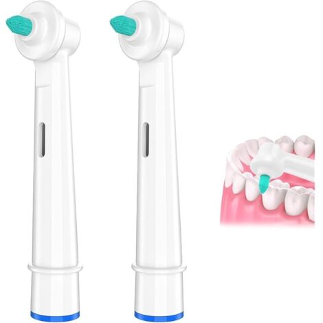 Interdental Lot de 2 têtes de brosse à dents de rechange pour brosse à dents électrique Braun Oral-B en microfibre haute densité pour interdentaires et appareils dentaires