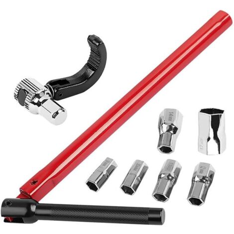 Lot de 8 clés à écrou de robinet de colonne - Clé à écrou de robinet de 13 mm - Clé à écrou de robinet 9-17 mm - Outil spécial - Clé de robinetterie - Pour les espaces étroits (1/5)