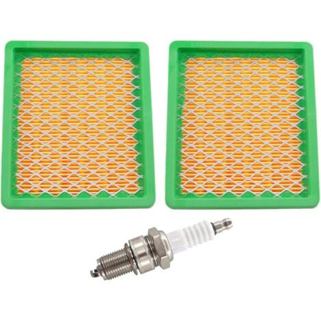 Lot de 2 filtres à air avec bougie d'allumage pour tondeuse Fuxtec FX-RM4639 FX-RM4639ECO FX-RM5196 FX-RM5196 eS FX-RM5196PRO FX-RM1855 FX-RM1860 FX-RM 5.5 5.0