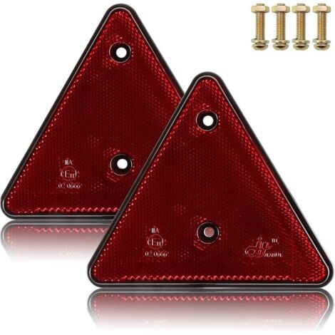 Catadioptres Triangle Remorque Rouge, Catadioptre à Visser,Réflecteur pour Remorque,catadioptres triangulaires rouges,Catadioptre Triangle Remorque,Homologué Emark catadioptre remorque(2pcs) (1/5)