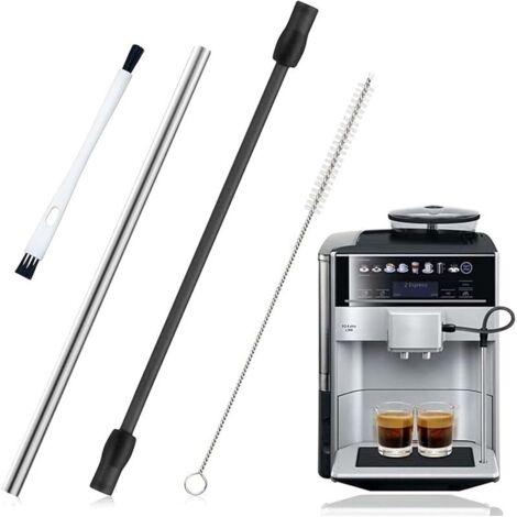 Tuyau à lait en acier inoxydable et 2 brosses de nettoyage - Compatible avec brosse de nettoyage Bosch Siemens EQ6 Plus S700 - Nettoyage efficace pour machines à café automatiques (1/5)