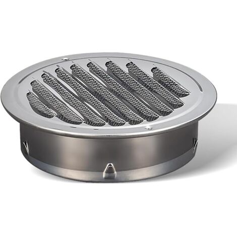 Grille de ventilation ronde en acier inoxydable, 120 mm, grille de protection contre les intempéries, grille d'échappement, protection contre les insectes pour garage, cuisine, salle de bain (1/5)