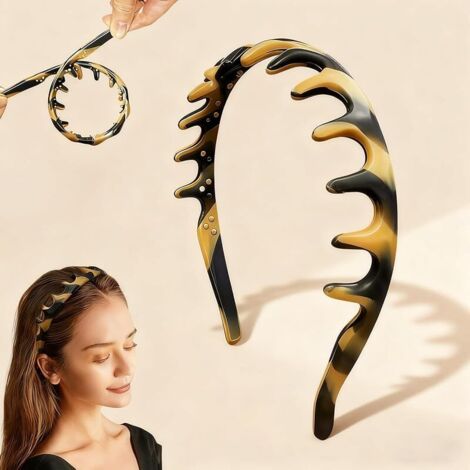 Bandeau en silicone pour cheveux en forme de Z avec armature métallique intégrée, antidérapant et élastique. Accessoire idéal pour les filles et les femmes. Anti-pression, parfait pour le maquillage e (1/5)