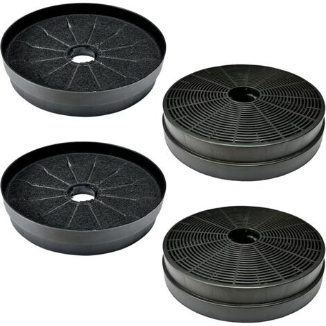 4 filtres à charbon actif CBCF003 compatibles avec les hottes aspirantes Ciarra modèles CBCS6/9102, CBWC/B6736N, CBCS9301, CBCB6736F, CBCB6736H, CBCB6736N, CBCS6102 et CBCS4820 (1/5)