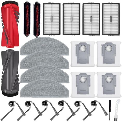 Lot de 23 pièces de rechange pour aspirateur Roborock Saros 20 Sonic, 1 lot de brosses principales, 2 brosses autonettoyantes, 6 brosses latérales, 4 filtres HEPA, 4 serpillères, 4 sacs à (1/5)