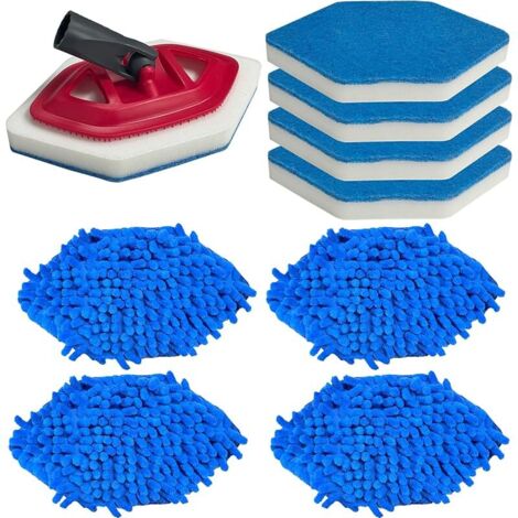Lot de 4 têtes de balai de rechange et 4 têtes de rechange en éponge, compatibles avec la serpillère Vileda Bath Magic pour salle de bain et baignoire (1/5)