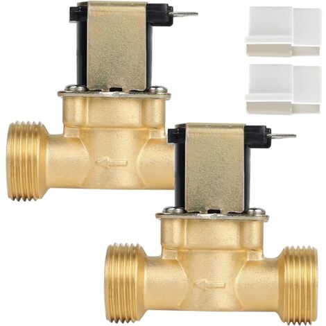 Lot de 2 Electrovanne 3/4" AC 230V Vanne Électromagnétique Électrique Électrovanne Magnétique en Laiton Électrovanne pour Le Contrôle de l'eau (1/5)