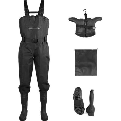 Cuissardes Waders Cuissarde pour Hommes Femmes Chasse Waders Poitrine Pêche Cuissardes avec Bottes Respirantes Imperméables à l'eau