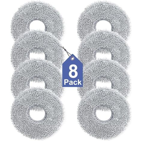 Lot de 8 Serpillères pour Dreame L10s Ultra Gen 3/Gen 2/L10/L20/X40/X50/L40/AE/L50/L50S/L40S Pro Ultra/Complete, Mova E30/E40/P50/V50 Ultra Aspirateur, Chiffon de Rechange Réutilisable et Lavable