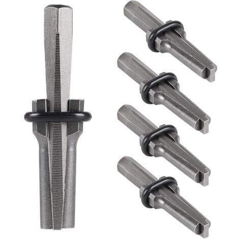 5 Pièce Coin Pour Fendre Le Pierre 16mm(5/8 Pouce), 105mm Cales Fendantes pour Roches en Acier au Carbone avec Coniques et Rondelles Élastiques, Plug Wedge et Plumes Cales pour Granit Marbre