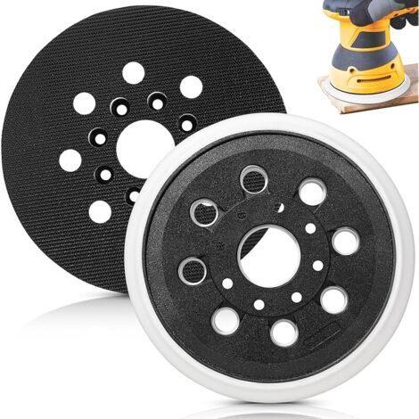 2 Pièces 125mm Plateau de Ponçage pour Bosch GEX 125-1 AE, PEX 220 A & AE, pour Skil 7402 7490, 8 Trous Auto-Agrippants, Disques de Ponçage pour Ponceuse Excentrique (1/5)