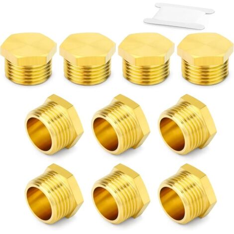 10 pièces 1/8" BSP Raccord mâle pour tuyau, raccord à six pans creux, adaptateur en laiton pour raccords de tuyauterie (1/5)