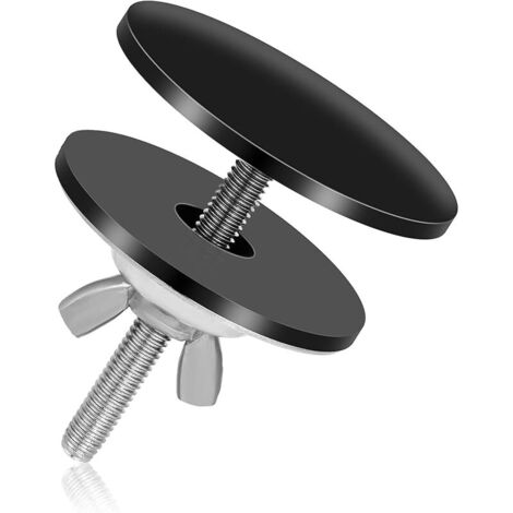 1 Pcs Cache Trou Evier, Couvercle De Trou D'Évier Noir, Couvercle Trou Robinet en Acier Inoxydable, Caoutchouc, Alliage De Zinc, Bouchon pour Trou De Robinet (1/5)