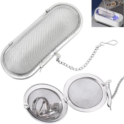 2pcs Paniers De Nettoyage Avec Serrure Pour Nettoyeur À Ultrasons, Bac A Ultrasons, Maille Fine En Acier Inoxydable,Idéal Pour Bijoux Et Petites Pièces De Montre (1/5)