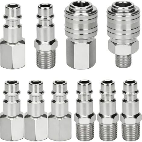 10 pièces raccord rapide 1/4" BSP air compresseur pour outils pneumatiques