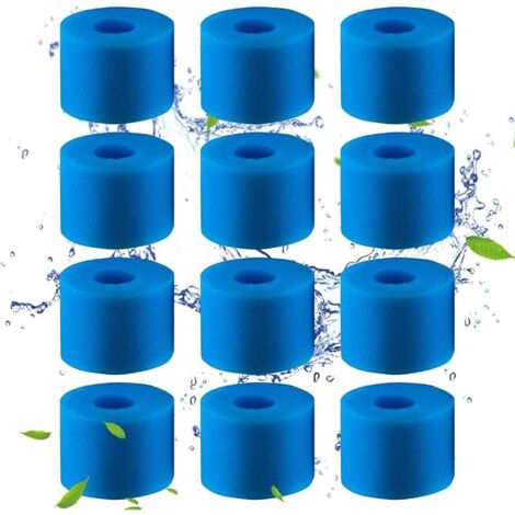 Lot de 12 filtres de Piscine en Mousse Filtre pour Intex Type S1 - Filtre en Mousse pour Spa, Piscine - Réutilisables et lavables - Éponge de Filtration de Type S1 (12 pièces)… (1/5)