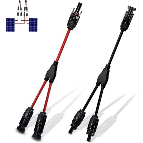 1 Solar Panel Cable 4 Mm2 Y Type, Câble Solaire 4 Mm2, Y Connecteurs Câble, Panneaux Solaires, Rouge Et Noir, Cable Mc4, Panneau Solaire Ecoflow