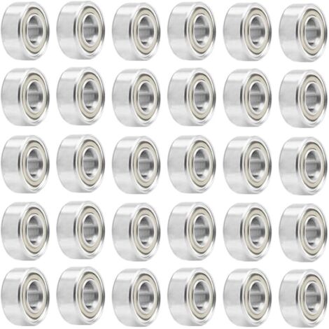 30Pcs 693ZZ Mini Roulements à Billes Acier Carbone 693 ZZ Bearings Double Blindage Miniature Deep Groove Ball Bearings pour Imprimante 3D Roues Patins À Rouleaux (3 x 8 x 4 mm) (1/5)