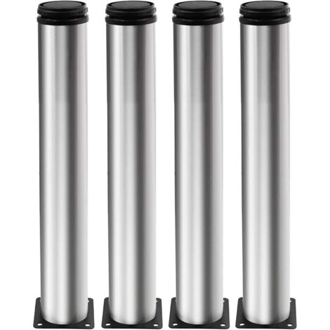 4 Pieds Réglables 350 mm De Hauteur Épaissir Les Pieds d'armoire Pieds de Table Pieds de Meubles, Acier Inoxydable brossé Hauteur réglable 0-15 mm Venez avec des vis en Acier Inoxydable (1/5)
