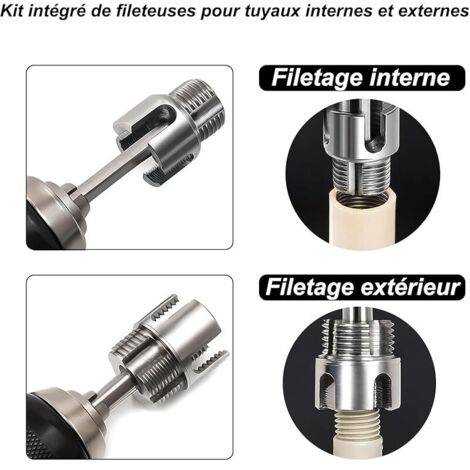 Fileteuse Epi Lot de 3 Outils de Filetage pour Tuyaux PVC 1/2