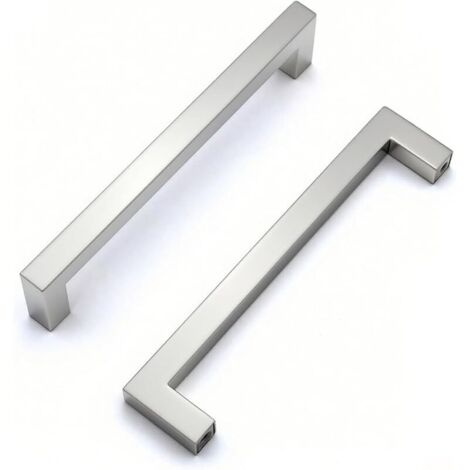 2 Pièces Poignee de Meuble Cuisine, Poignée Meuble Poignée Tiroir Argent en Acier Inoxydable Poignée de Porte de Placard Entraxe 160mm Avec des Vis (1/5)