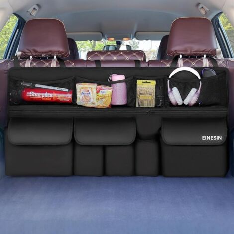Organisateur Coffre Voiture Rangement avec 9 Poches, Multi Purpose Organisateur de Coffre Sacs, Tissu Oxford imperméable (1/5)
