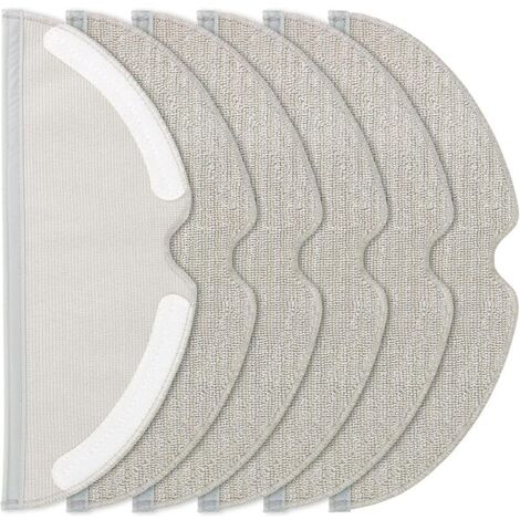Lot de 6 Serpillères pour Roborock Q5 Pro/Q5 Pro+/Q8 Max/Q8 Max+/S5/S5 Max/S6/S6 Pure/S6 MaxV/Q7/Q7 Max Robot Aspirateur, Microfibre Lingette de Nettoyage Réutilisables et Lavables (1/5)