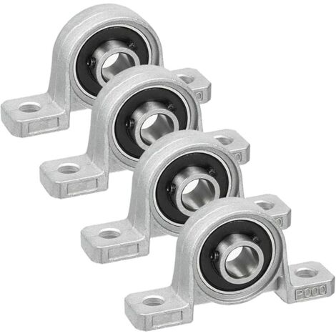 4pcs KP000 Roulements à Billes 10mm Paliers a Semelle Roulements de Bloc D'oreiller en Alliage de Zinc Roulements a Billes Bride Roulement Auto-alignant Palier Roulement pour imprimantes 3D
