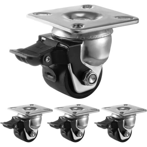 Roulettes pour Meubles Charge Lourde 50mm, Nylon 360 Degrés Roulettes Pivotantes avec Frein, Capacité de Charge 1000kg, Roue à Centre de Gravité Bas, adaptées pour le Exterieur, Industriel (1/5)