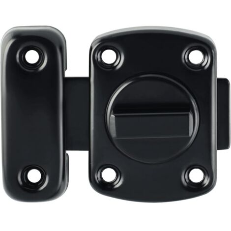 Verrou de Porte Bouton/Cylindre, en Acier Inoxydable SUS304, Verrou de sécurité pour porte, avec Protection Anti Arrachement, en Acier Inoxydable, Loquet Verrou de Porte de Salle de Bain, Noir (1/5)