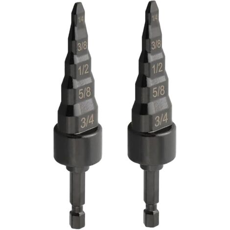 Lot de 2 écarteurs de tuyau en cuivre 5 en 1, outil de réparation de tube d'extension en cuivre, kit d'outils de forage, écarteur à tige hexagonale de 1/4", outil de sertissage de tubes en