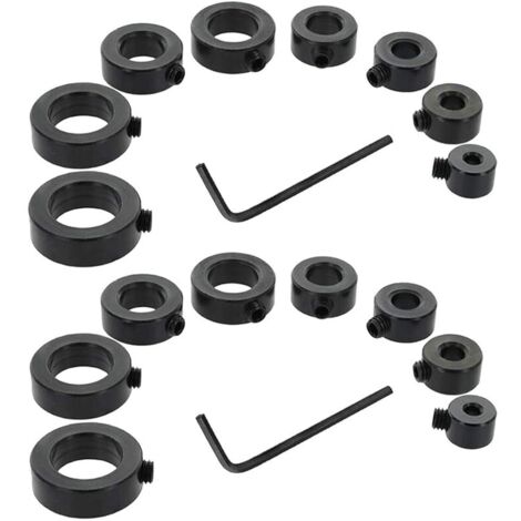 Lot de 2 bagues de butée de profondeur avec clé hexagonale, foret d'arrêt profondeur, anneau de limiteur de profondeur, bague de réglage de la position (3/4/5/6/8/10/12/16 mm). (1/5)