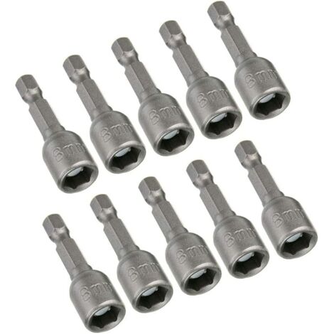 10 Pièces Magnétique Douille Visseuse 8mm adaptateur embout douille 1/4" Hexagonale pour visseuse à choc Pour Tournevis à Écrou de pour Perceuse à Main, Tournevis Électrique, Clé à Douille