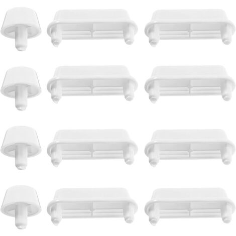 Lot de 12 tampons pour abattant de WC - Blanc - Pièce de rechange - Isolation acoustique - Amortisseurs - Pour abattant de WC en bois