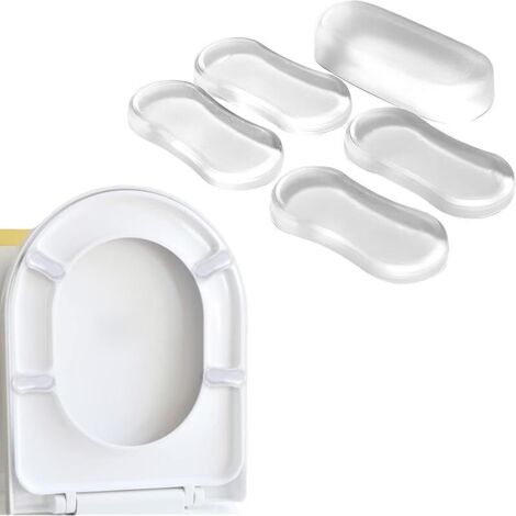 5 Pcs Tampons De Siège Wc, Tampon Abattant Wc,Lunettes Toilette Wc, Butoirs De Couvercle Wc,Amortisseurs Autocollants,Réduction Du Bruit,Tampons En Caoutchouc Pour Maison Bureau Hôtel (Blanc)