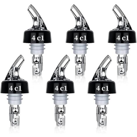 Becs à Liqueur, 6 pièces 4cl Bec verseur alcool Auto-Pour Bec verseur alcool Auto-Pour doseur à Alcool pour Le Vin, l'alcool, les Cocktails et L'huile (1/5)