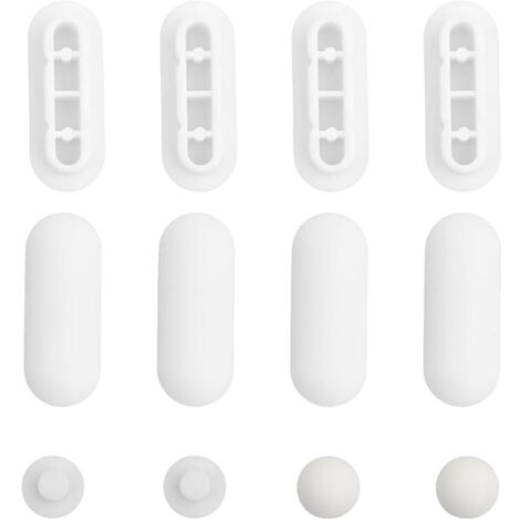 Lot 12 butoirs de siège de toilette en plastique souple - Blanc - Taille universelle - Facile à installer (1/5)