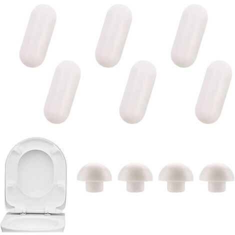 Tampon Universel pour Siège Toilette, Tampon Abattant WC, 10 Pièces Pare-Chocs de Siège de Toilette pour La Maison, l'hôtel, l'hôpital, l'ensemble de Toilette Scolaire
