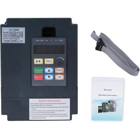 2.2kw Variateur de frequence 220V Entrée monophasée 220V Sortie triphasée 220V Variateur de fréquence VFD Tableau de commande amovible modèle JH-500A (avec câble d'extension 1m) (1/5)